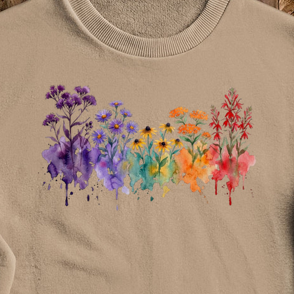 Watercolor Cuyahoga Valley Wildflowers Crewneck Sweatshirt