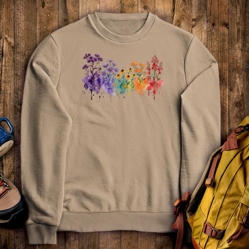Watercolor Cuyahoga Valley Wildflowers Crewneck Sweatshirt