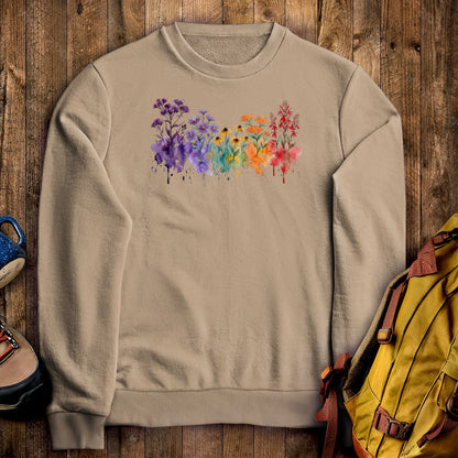 Watercolor Cuyahoga Valley Wildflowers Crewneck Sweatshirt
