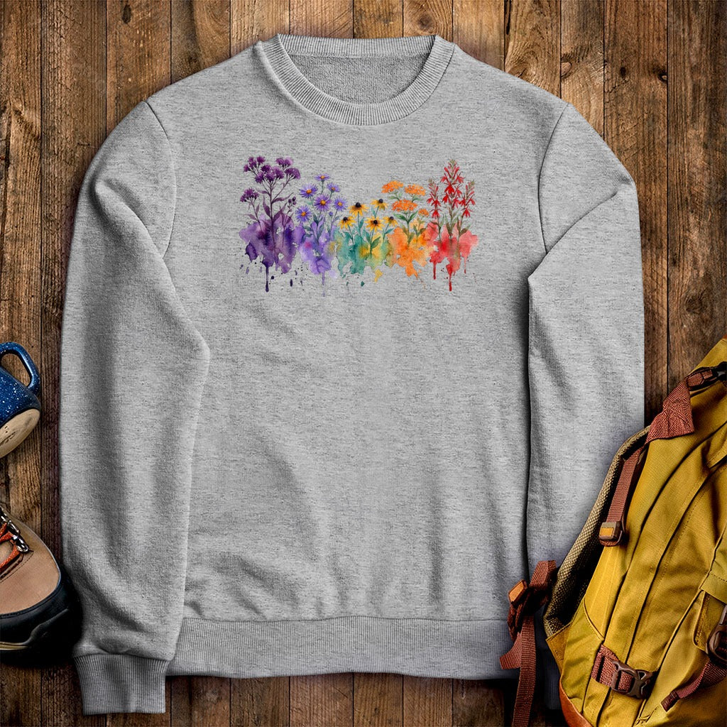Watercolor Cuyahoga Valley Wildflowers Crewneck Sweatshirt
