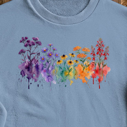 Watercolor Cuyahoga Valley Wildflowers Crewneck Sweatshirt