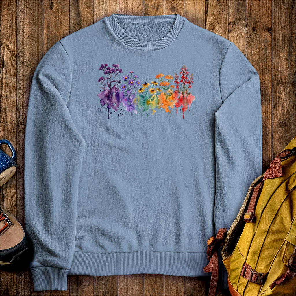 Watercolor Cuyahoga Valley Wildflowers Crewneck Sweatshirt