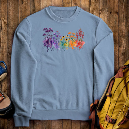 Watercolor Cuyahoga Valley Wildflowers Crewneck Sweatshirt
