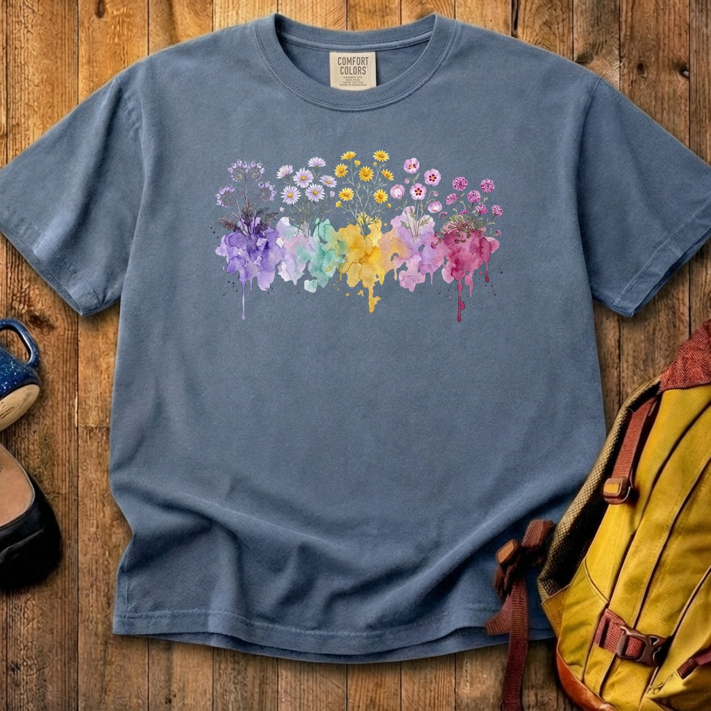 Watercolor Death Valley Wildflowers Cotton T-Shirt