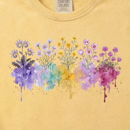 Watercolor Death Valley Wildflowers Cotton T-Shirt
