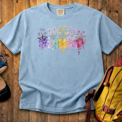 Watercolor Death Valley Wildflowers Cotton T-Shirt