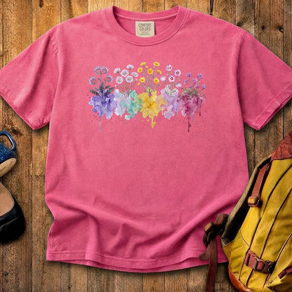 Watercolor Death Valley Wildflowers Cotton T-Shirt