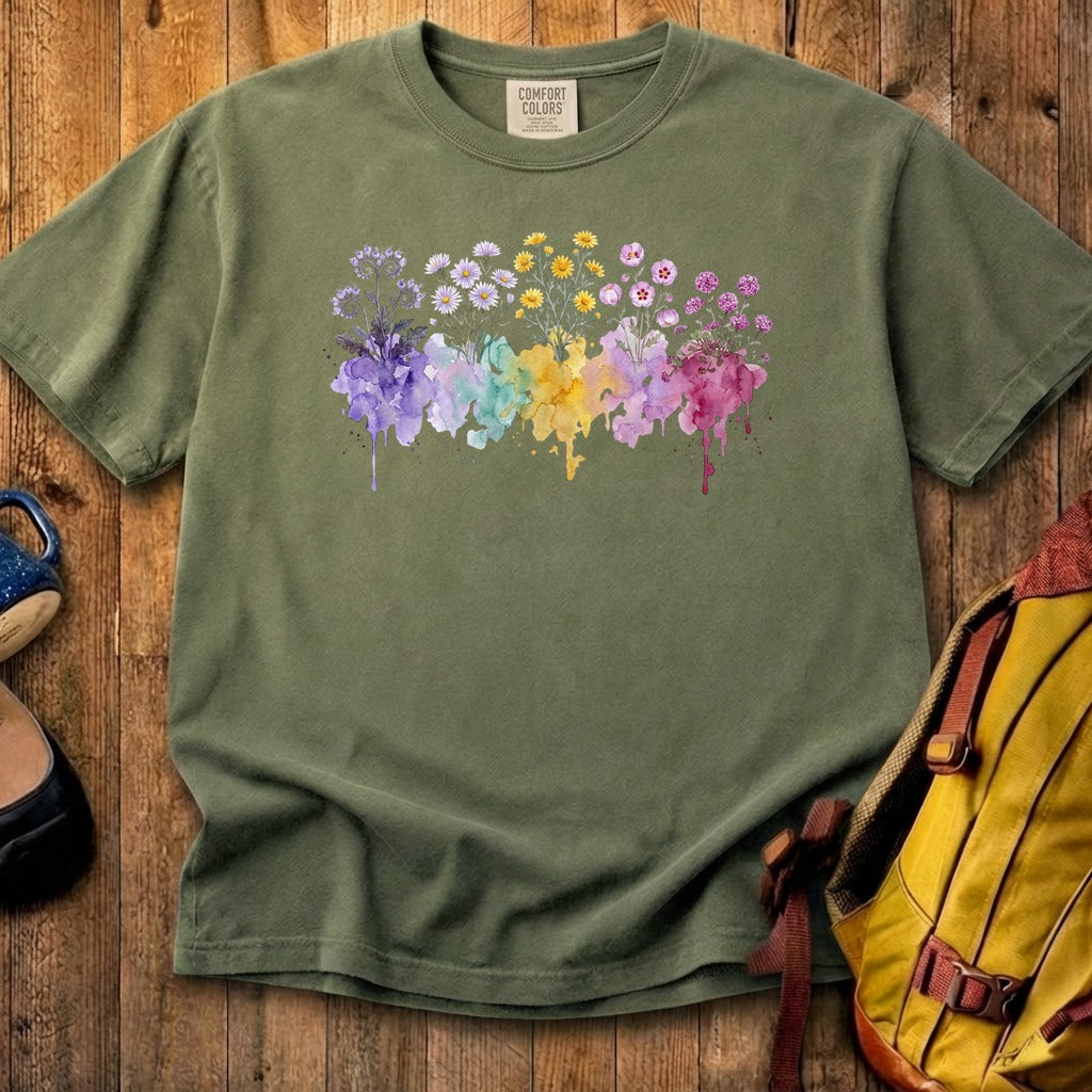 Watercolor Death Valley Wildflowers Cotton T-Shirt