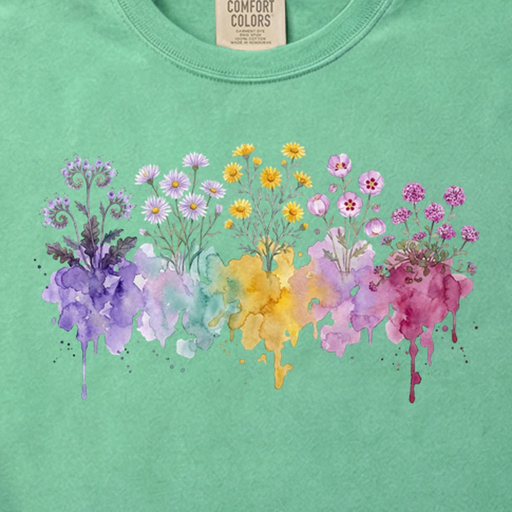 Watercolor Death Valley Wildflowers Cotton T-Shirt