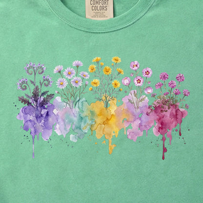 Watercolor Death Valley Wildflowers Cotton T-Shirt