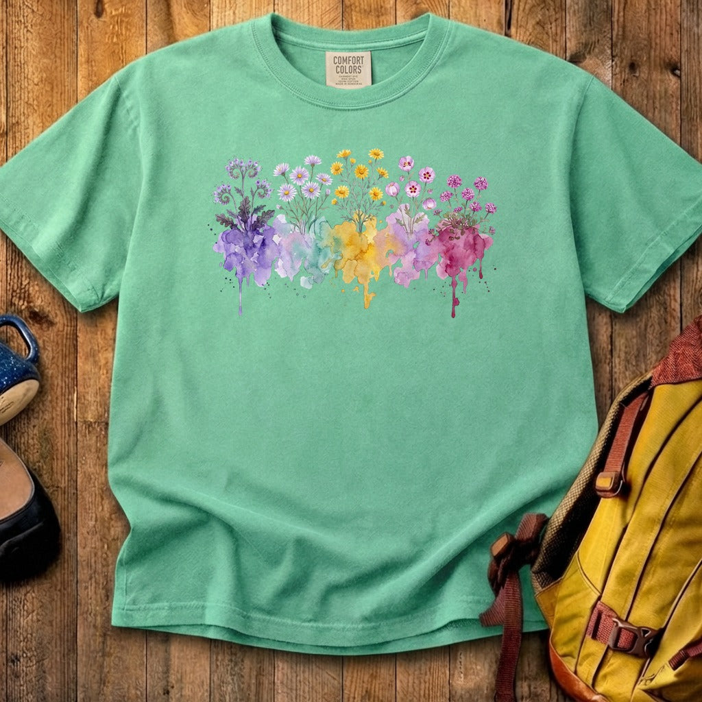 Watercolor Death Valley Wildflowers Cotton T-Shirt