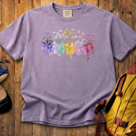 Watercolor Death Valley Wildflowers Cotton T-Shirt
