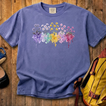 Watercolor Death Valley Wildflowers Cotton T-Shirt