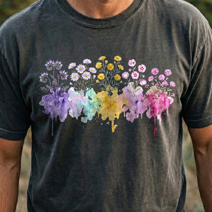 Watercolor Death Valley Wildflowers Cotton T-Shirt
