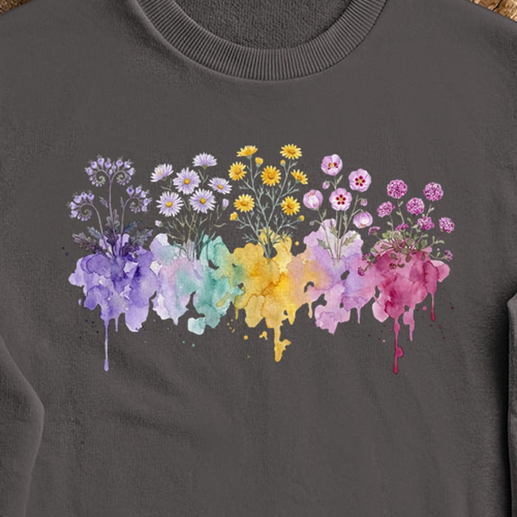 Watercolor Death Valley Wildflowers Crewneck Sweatshirt