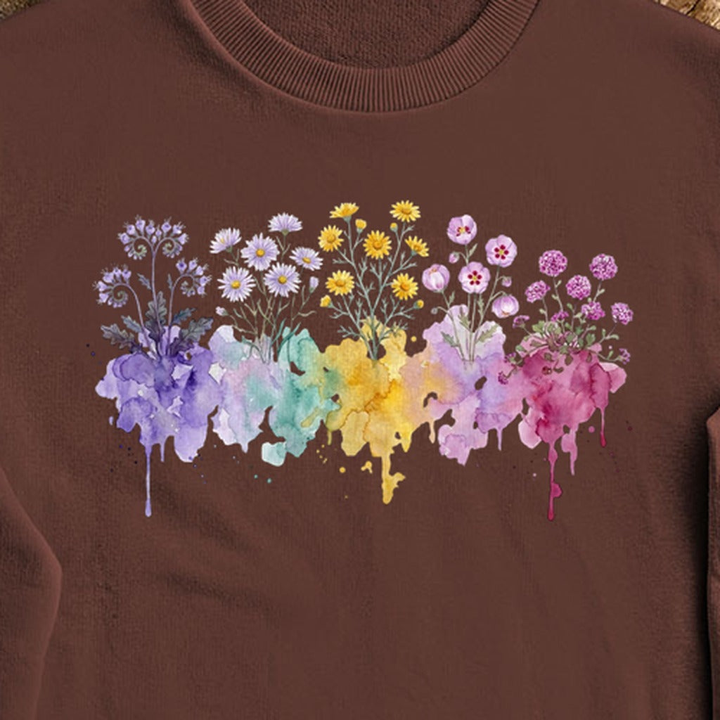 Watercolor Death Valley Wildflowers Crewneck Sweatshirt