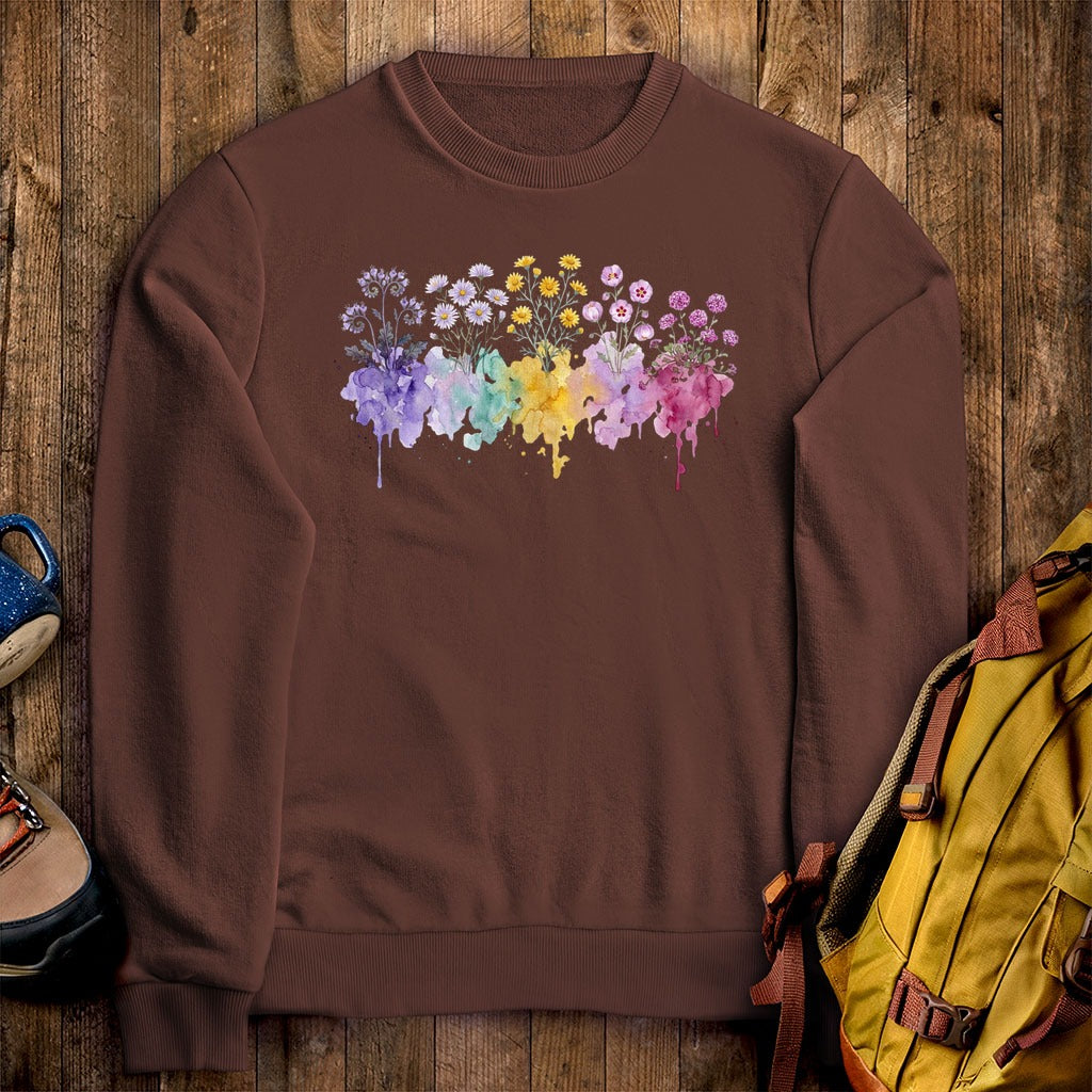 Watercolor Death Valley Wildflowers Crewneck Sweatshirt