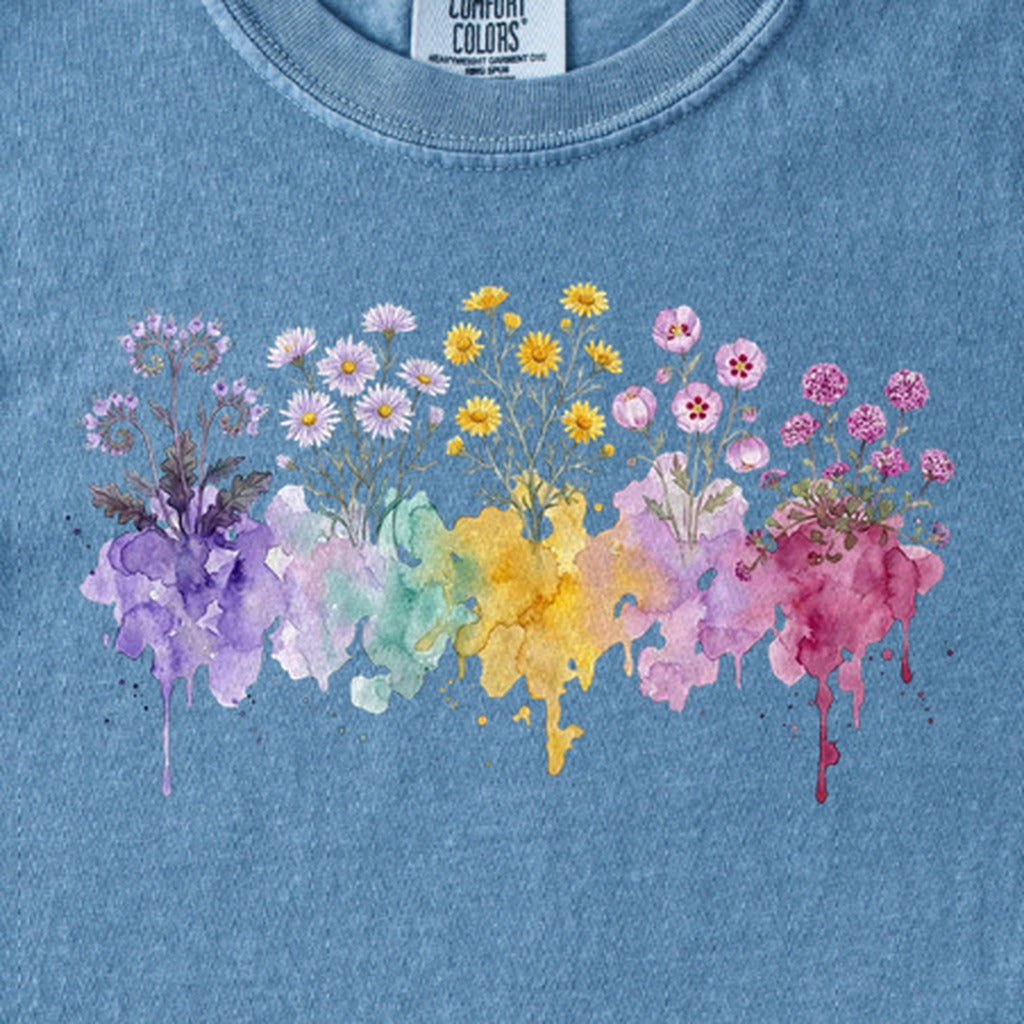 Watercolor Death Valley Wildflowers Kids Cotton T-Shirt