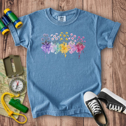 Watercolor Death Valley Wildflowers Kids Cotton T-Shirt