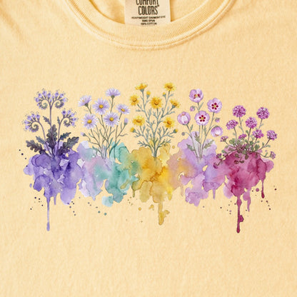 Watercolor Death Valley Wildflowers Kids Cotton T-Shirt
