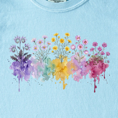 Watercolor Death Valley Wildflowers Kids Cotton T-Shirt