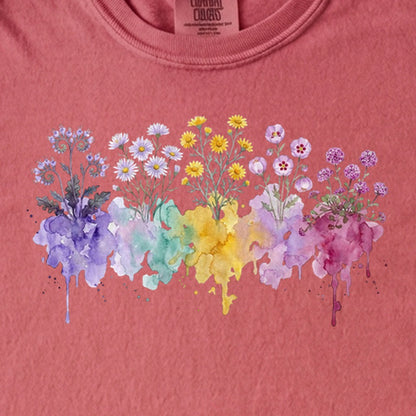 Watercolor Death Valley Wildflowers Kids Cotton T-Shirt