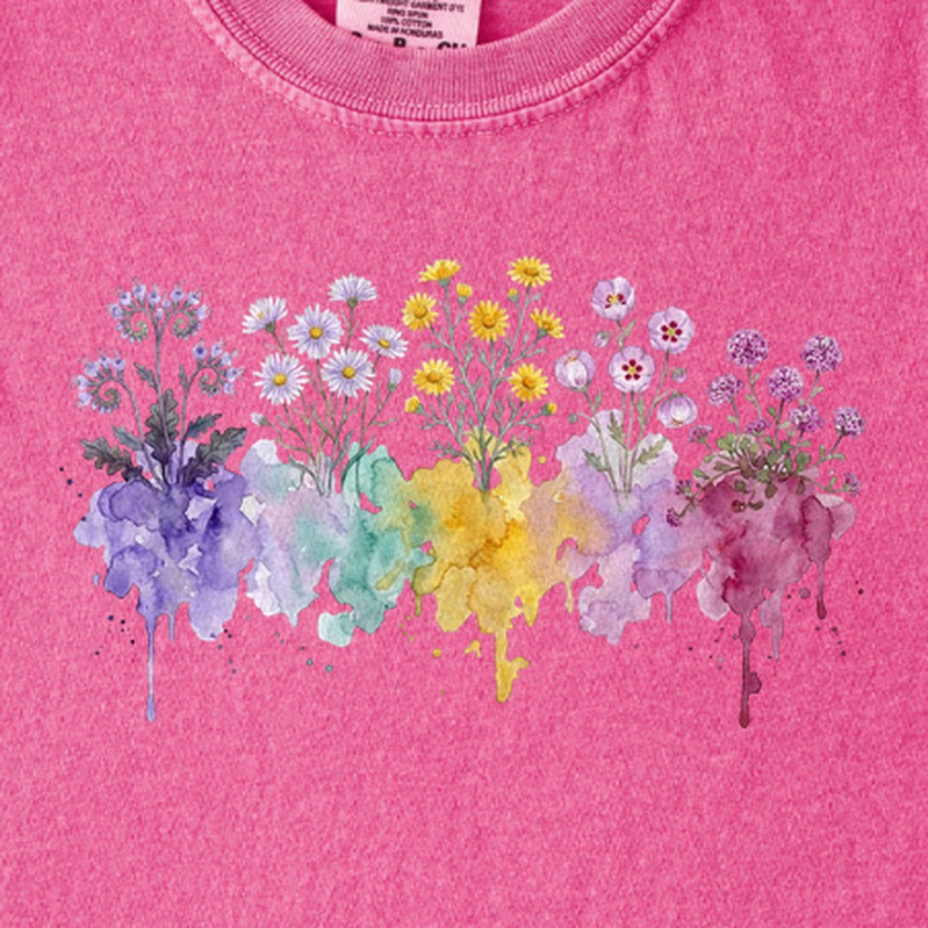 Watercolor Death Valley Wildflowers Kids Cotton T-Shirt