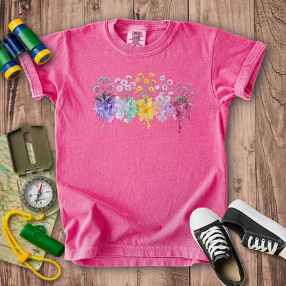 Watercolor Death Valley Wildflowers Kids Cotton T-Shirt