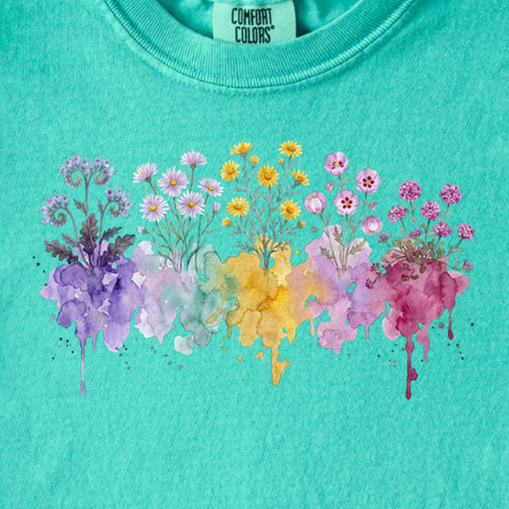Watercolor Death Valley Wildflowers Kids Cotton T-Shirt