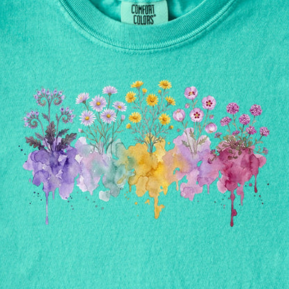 Watercolor Death Valley Wildflowers Kids Cotton T-Shirt