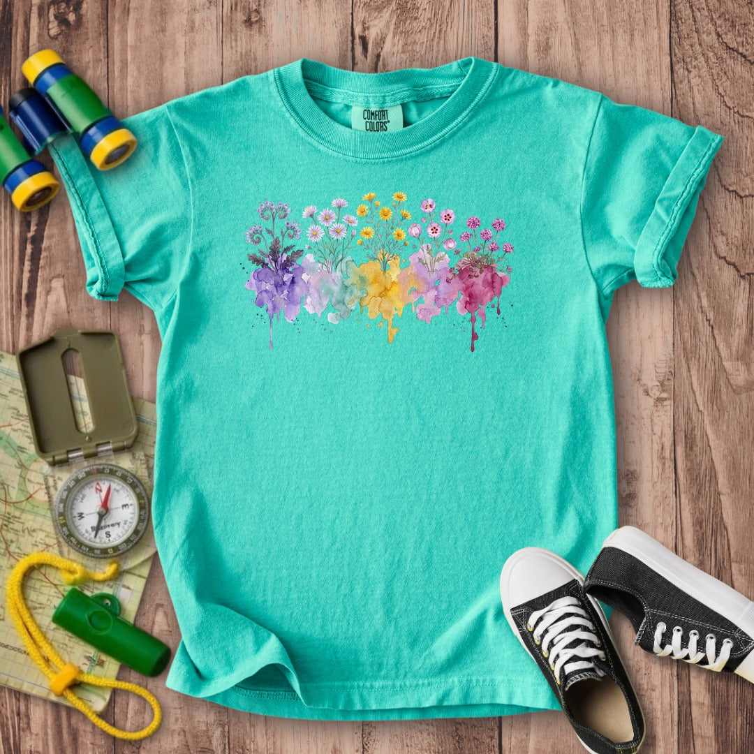 Watercolor Death Valley Wildflowers Kids Cotton T-Shirt