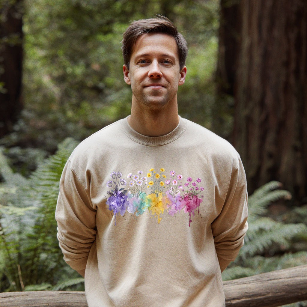 Watercolor Death Valley Wildflowers Crewneck Sweatshirt