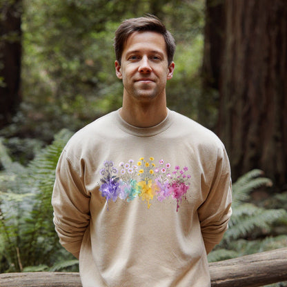 Watercolor Death Valley Wildflowers Crewneck Sweatshirt