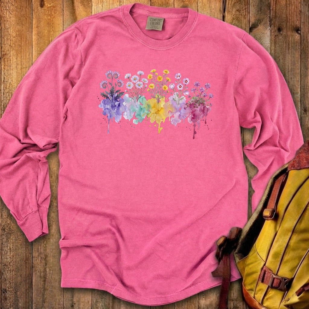 Watercolor Death Valley Wildflowers Premium Long Sleeve