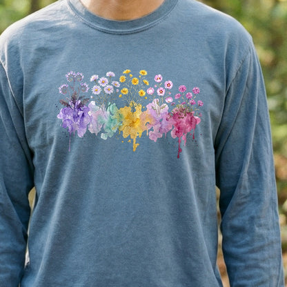 Watercolor Death Valley Wildflowers Premium Long Sleeve