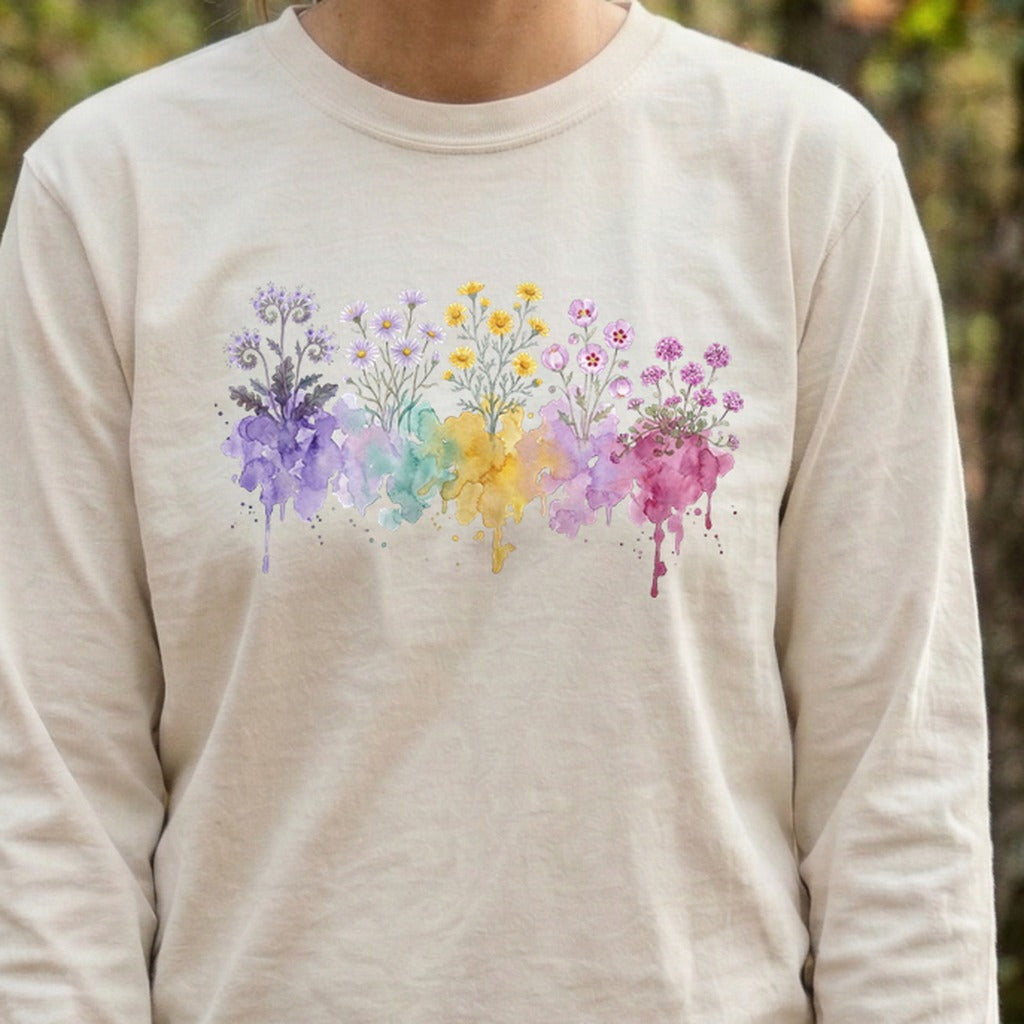 Watercolor Death Valley Wildflowers Premium Long Sleeve