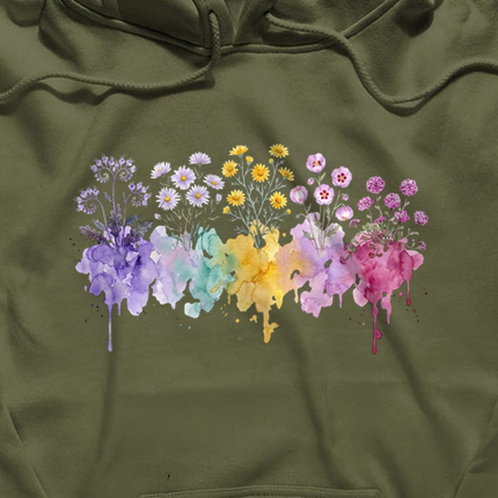 Watercolor Death Valley Wildflowers Hoodie