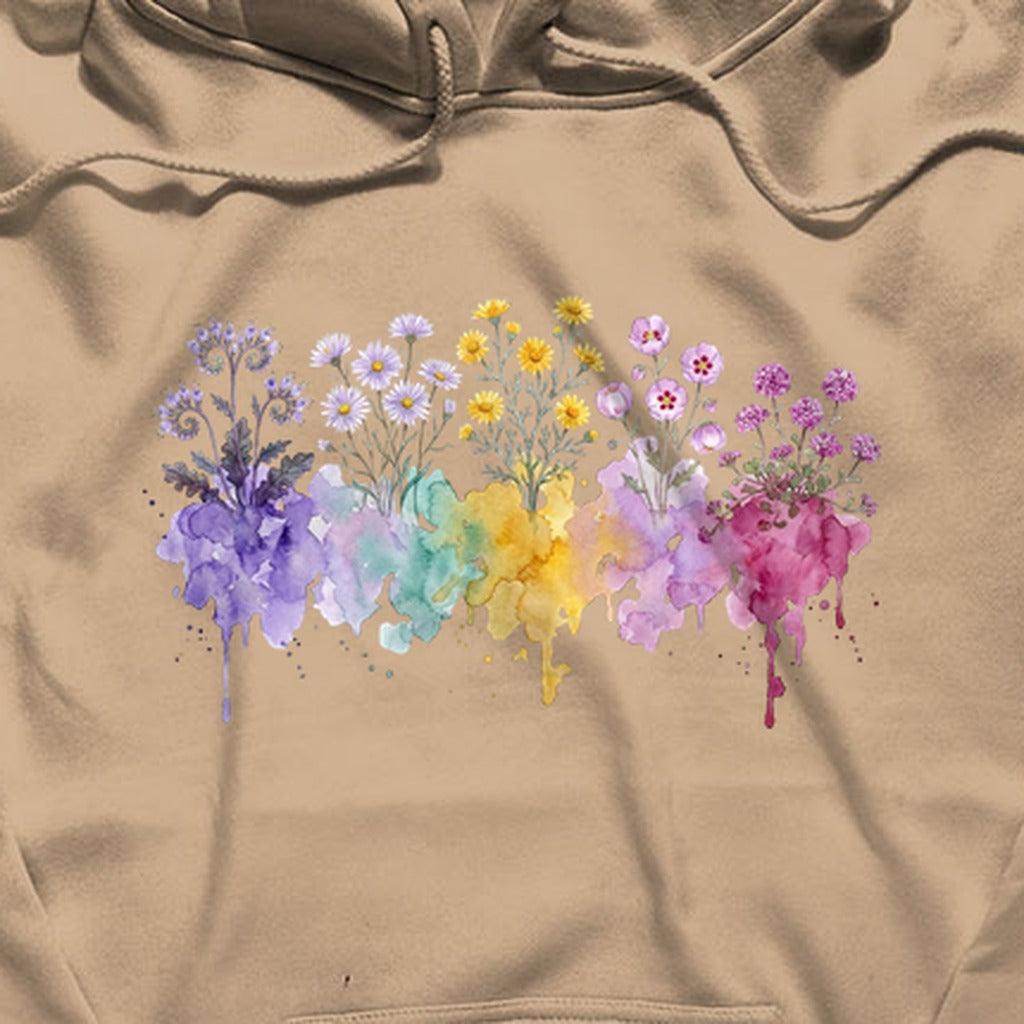 Watercolor Death Valley Wildflowers Hoodie