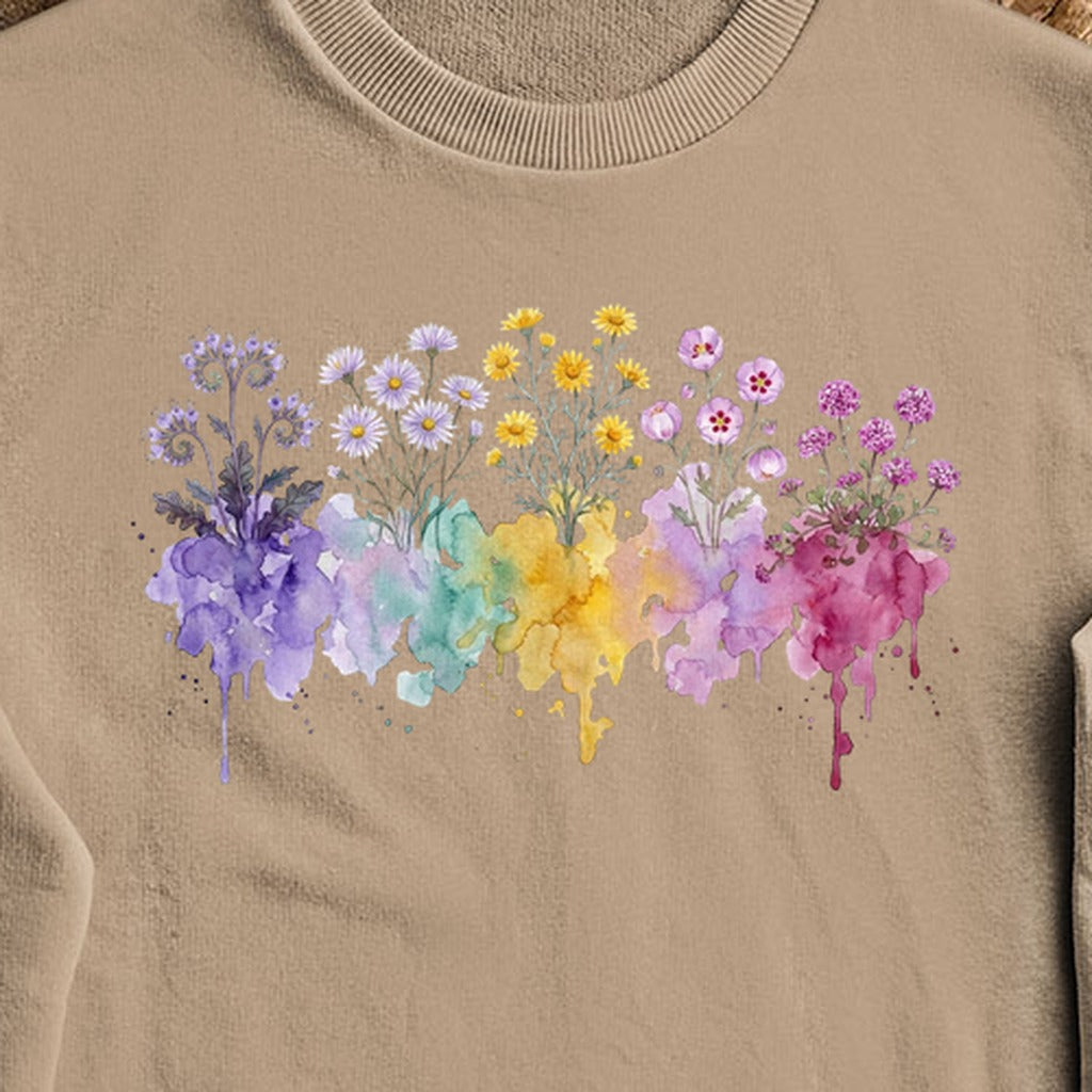Watercolor Death Valley Wildflowers Crewneck Sweatshirt