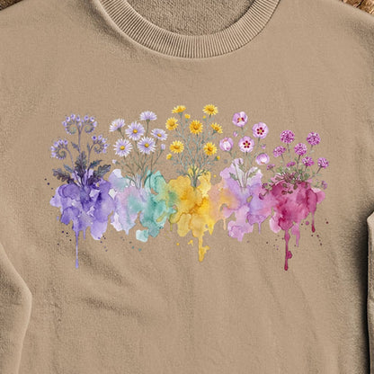 Watercolor Death Valley Wildflowers Crewneck Sweatshirt