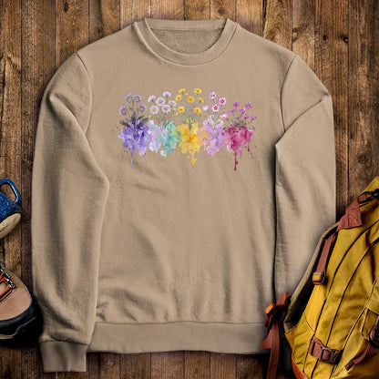 Watercolor Death Valley Wildflowers Crewneck Sweatshirt