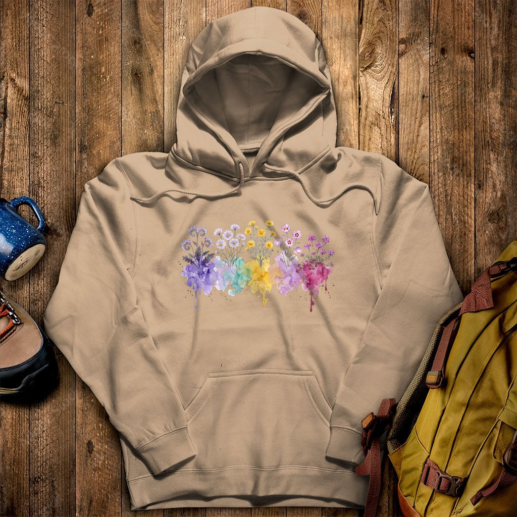 Watercolor Death Valley Wildflowers Hoodie