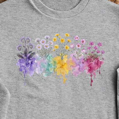 Watercolor Death Valley Wildflowers Crewneck Sweatshirt