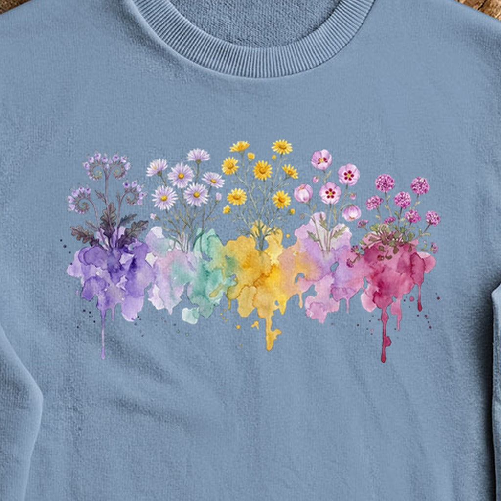 Watercolor Death Valley Wildflowers Crewneck Sweatshirt
