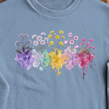 Watercolor Death Valley Wildflowers Crewneck Sweatshirt