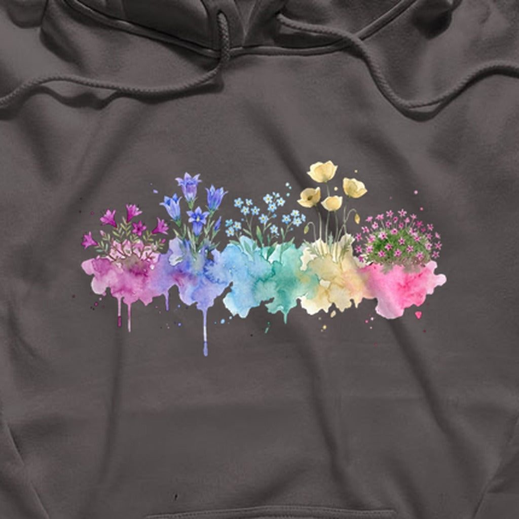 Watercolor Denali Wildflowers Hoodie