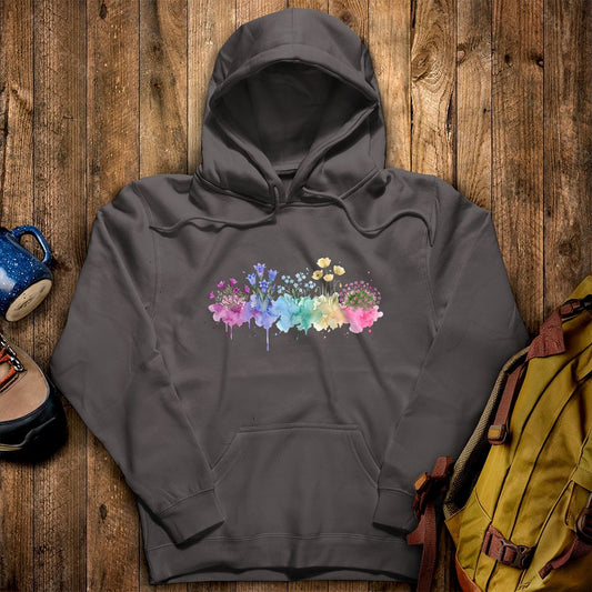 Watercolor Denali Wildflowers Hoodie