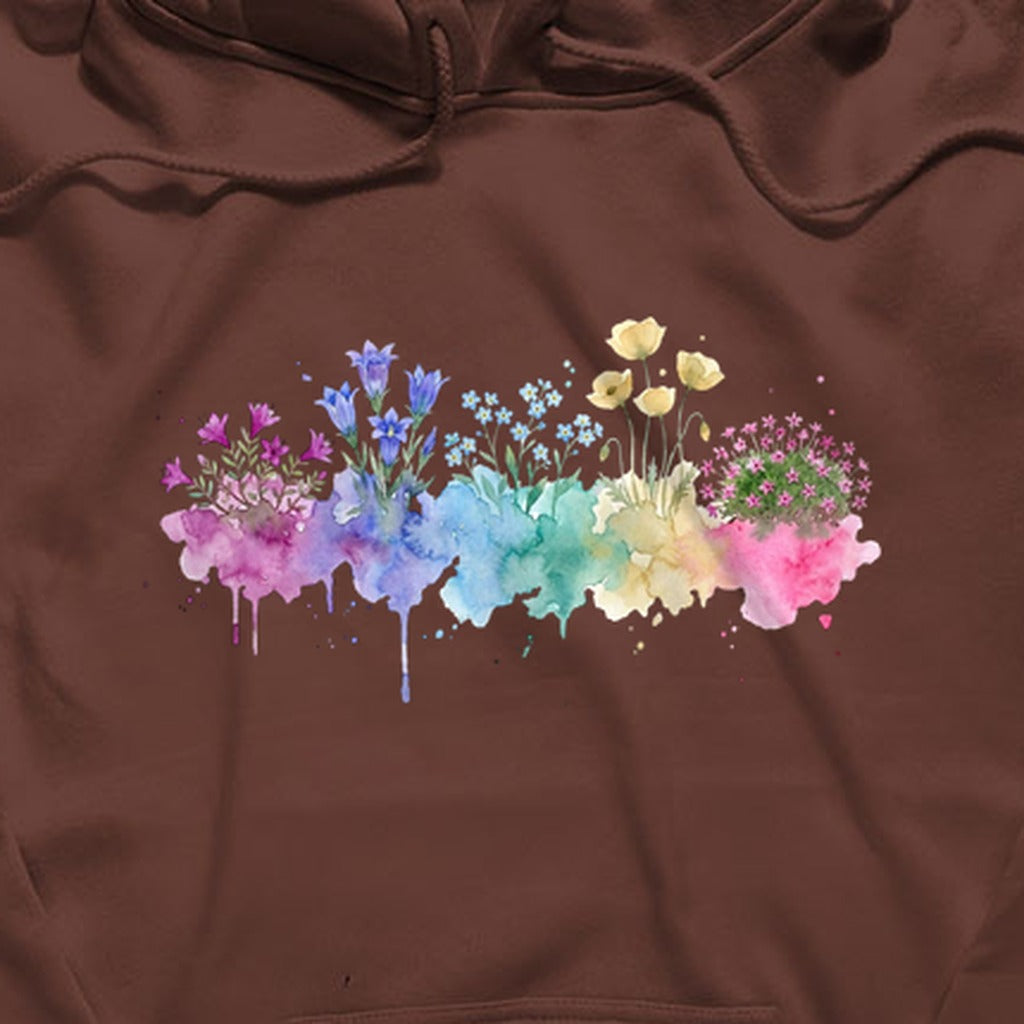 Watercolor Denali Wildflowers Hoodie
