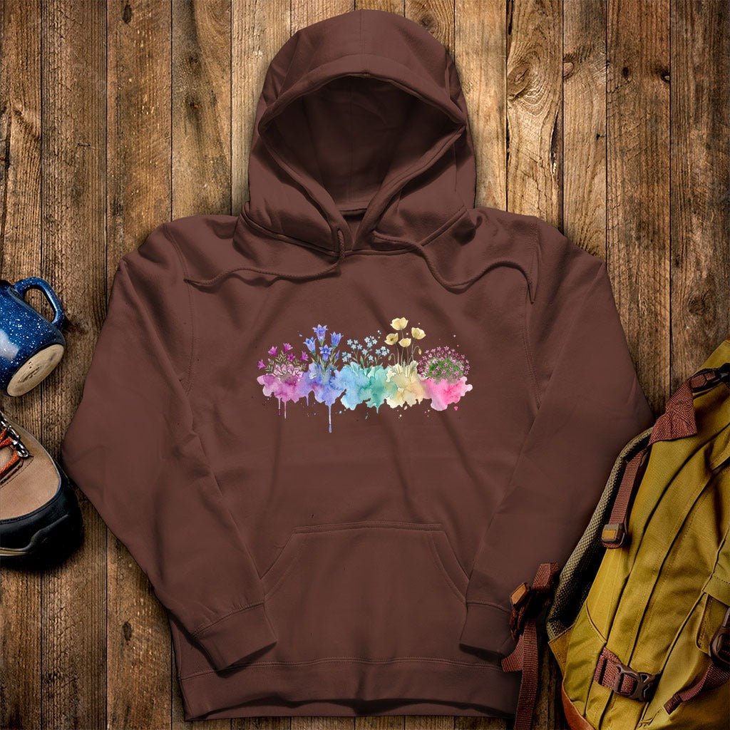 Watercolor Denali Wildflowers Hoodie