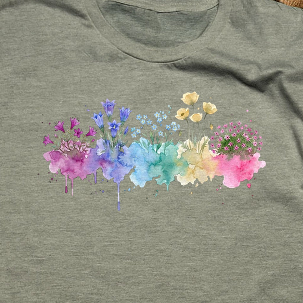 Watercolor Denali Wildflowers T-Shirt